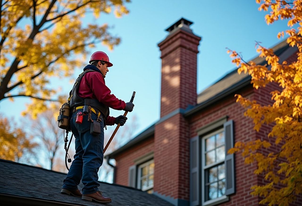 Chimney sweep at work in Springfield